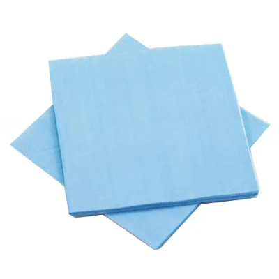 15. Салфетки нагрудн. д/пациентов 3-х сл. голубые, 33*45, 500шт/уп/ Кристидент