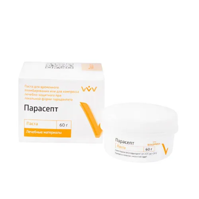 15. Парасепт паста (Антисептическая), плотный защитный компресс д/десен, 60г/ Владмива
