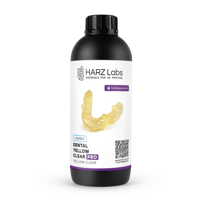 15. Материал для 3D-печати на основе полимеров Dental yellow clear Pro (LCD/DLP), 1кг/ Harz