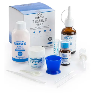 15. Ребейз (Rebase II) набор, материал для перебазировки съёмных зубных протезов/ Tokuyama