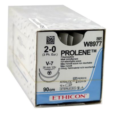 Шовный материал ПРОЛЕН M3 (синий) 2/0, L=90 см, кол.-реж. 26 мм х 2, изгиб1/2 арт. W8977 /12шт/уп(Н)