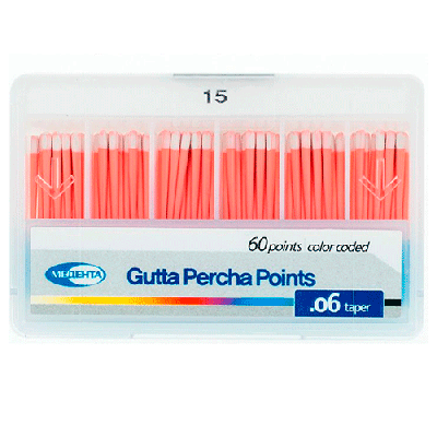 15. Штифты гуттаперч. 06 №15, 60 шт/уп/ Медента
