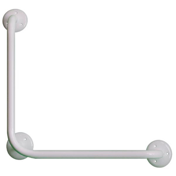 Поручень настенный-угловой 90º 40х40 см 3-х опорный, сталь, У90-40х40-3-22 /Аверсус