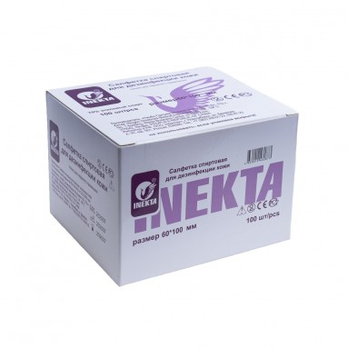 Салфетка проспиртованная р-р 60*100 мм этил Inekta /100