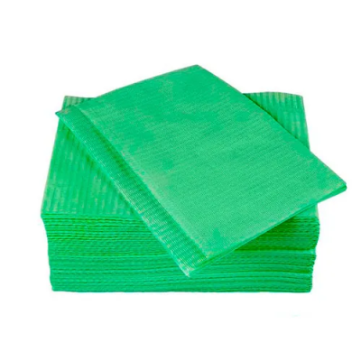 15. Салфетки нагрудн. д/пациентов 2-х сл. зеленый, 33*45, 500шт/уп/ Ом-Ника