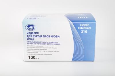 Игла двусторонняя 21G*1 0,8*38 Сана/100/5000
