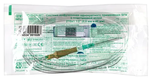 Инфузионная система для перел. р-ров (с иглой, клапаном и фильтром) /KDM/25/400/