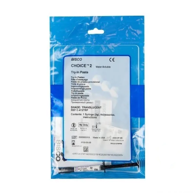 15. Чойс2 Трей-ин Паст/ Choice2 Try-in Paste (А1)-цемент, пример. паста д/виниров (шпр.2г)/Bisco