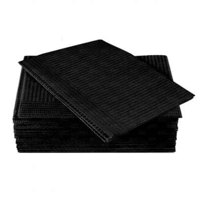 15. Салфетки нагрудн. д/пациентов 2-х сл. премиум интенсив черные, 33*45, 500шт/уп/ Кристидент