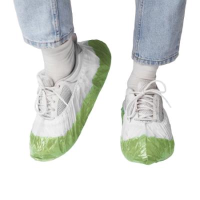 Бахилы 30 мкр с двойным дном бело-зеленые /EleGreen/50/2500